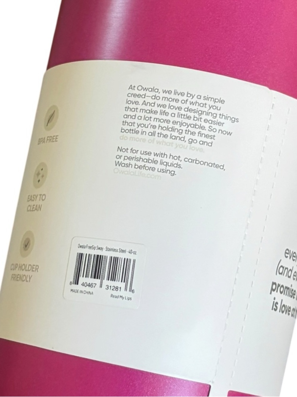 Owala 40 fl oz Stainless Steel FreeSip Sway Tumbler - Read My Lips - Picture 9 of 11